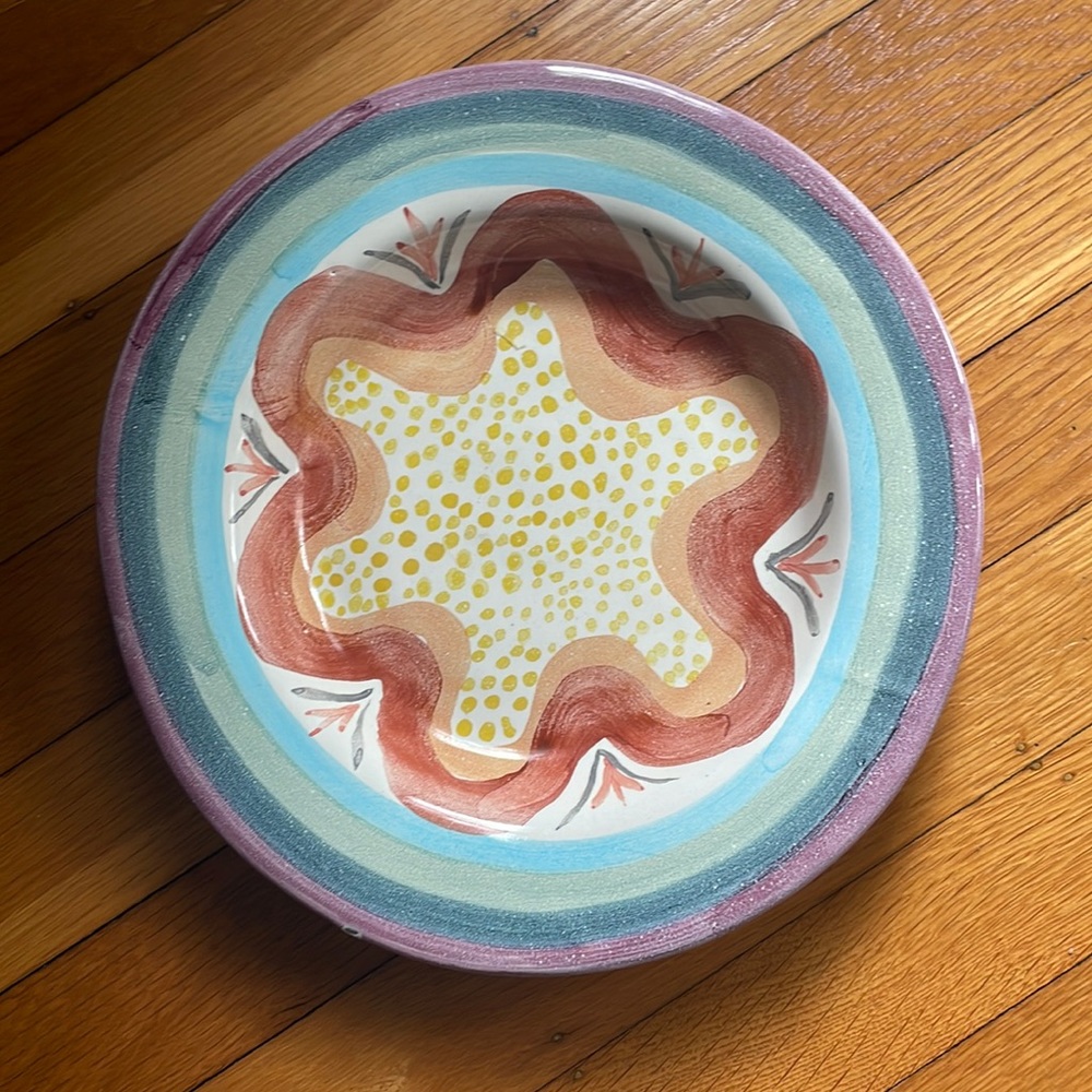 Vintage Victoria & Richard Mackenzie Childs soup plate, circa 1983